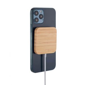 15W SQUARE BAMBOO MAGSAFE WIRELESS CHARGER
