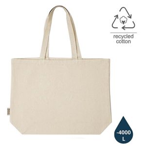 GRS-CERTIFIED RECYCLED COTTON BEACH / SHOPPING BAG – NATURAL