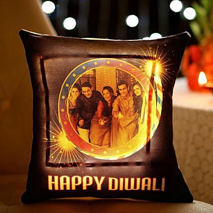 Happy Diwali Led Cushion